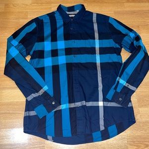 Burberry Brit mens L blue nova check shirt